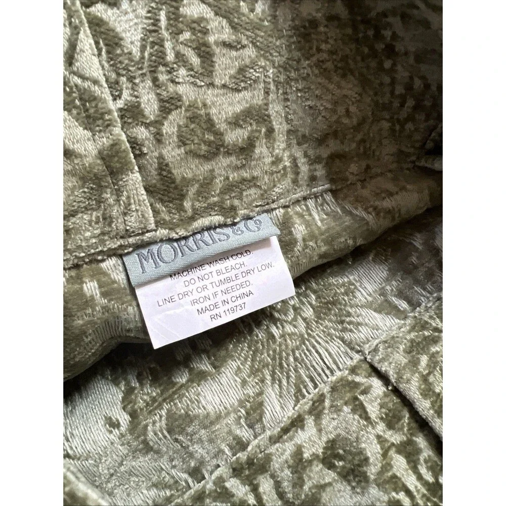 William Morris Window Curtains Panels 38X96 Strawberry Thief Green Embossed New